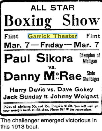 Garrick Theatre - 1913 Boxing Match (newer photo)